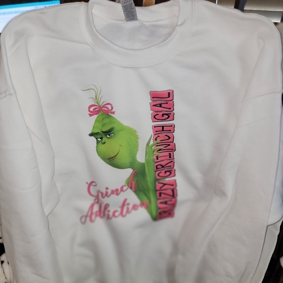 Crazy Grinch Gal Christmas Crewneck Sweatshirt - Picture 3 of 7